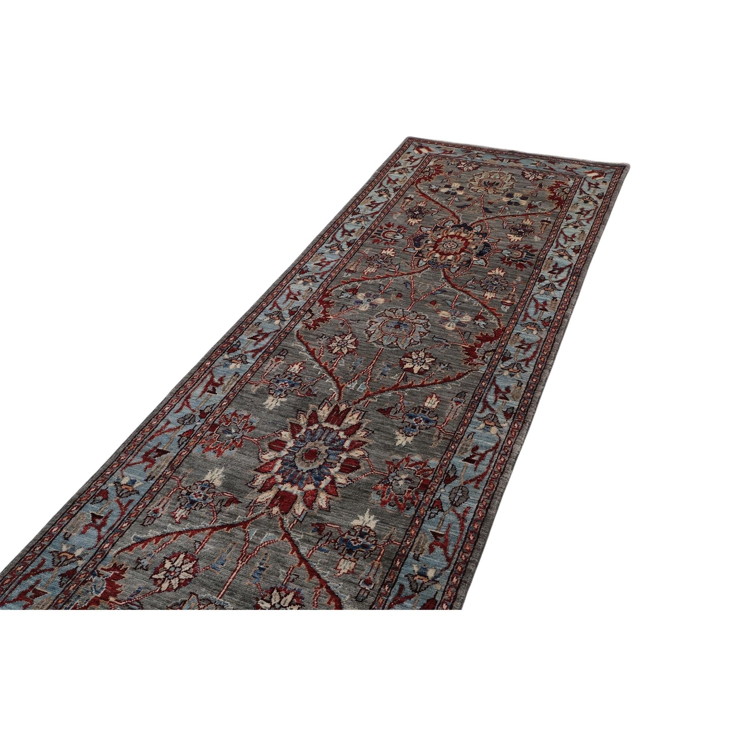 ARYANA ARYAN LIGHT GREEN / LIGHT BLUE 2'7" X 10'2"