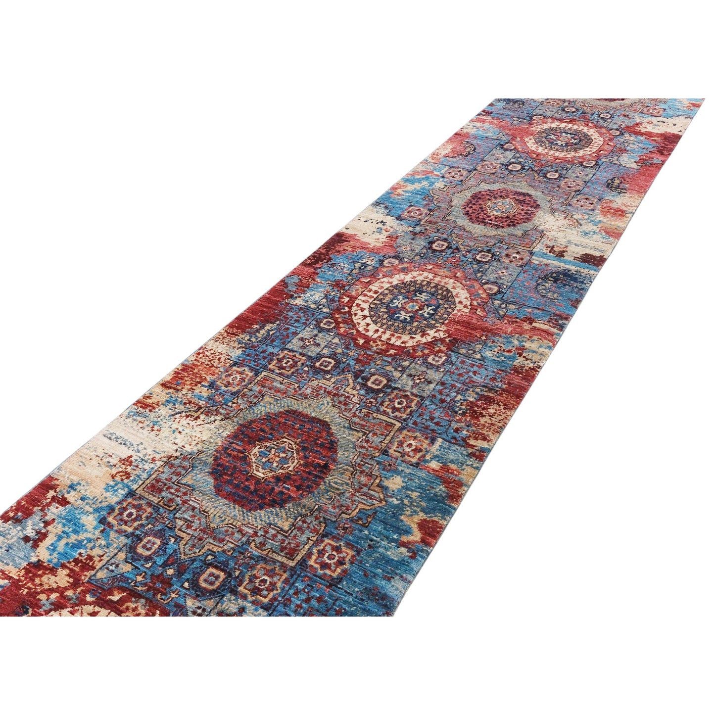 ARYANA ARYAN LIGHT BLUE / RED 2'5" X 13'5"