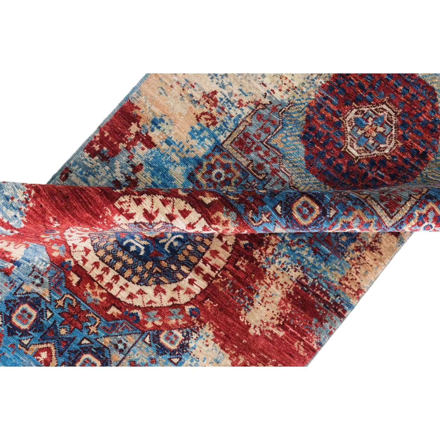 ARYANA ARYAN LIGHT BLUE / RED 2'5" X 13'5"