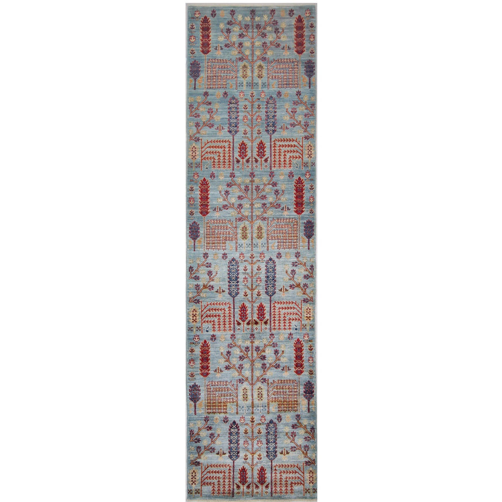 ARYANA ARYAN LIGHT BLUE / RED 2'6" X 9'10"