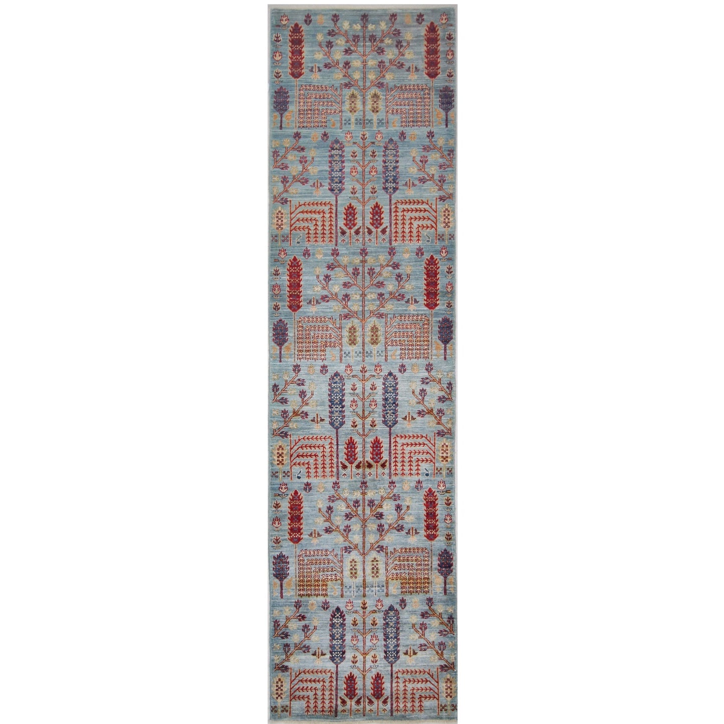 ARYANA ARYAN LIGHT BLUE / RED 2'6" X 9'10"