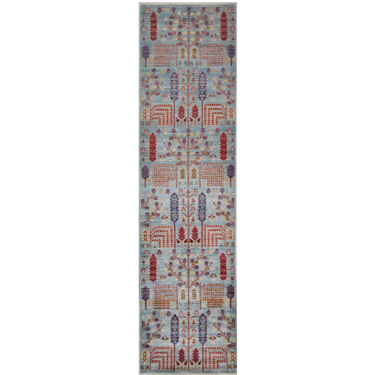 ARYANA ARYAN LIGHT BLUE / RED 2'6" X 9'10"