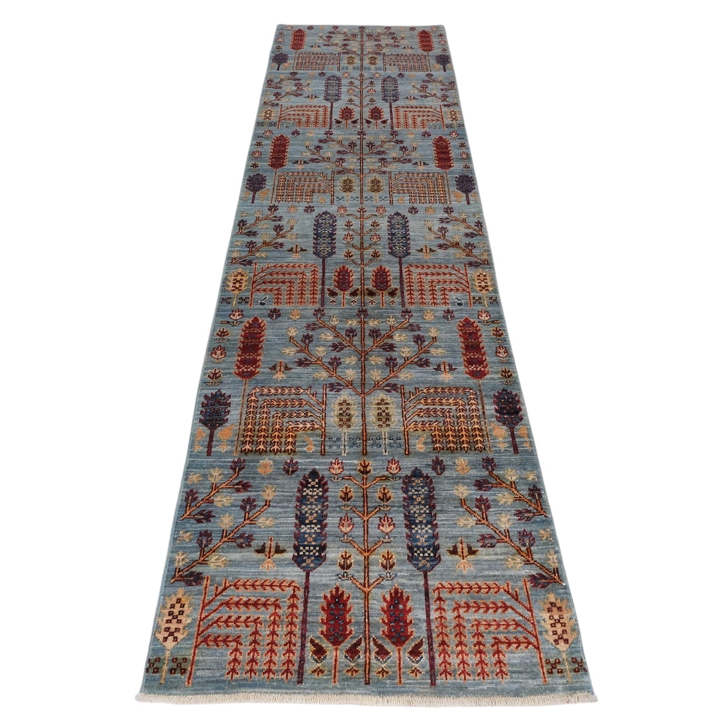 ARYANA ARYAN LIGHT BLUE / RED 2'6" X 9'10"