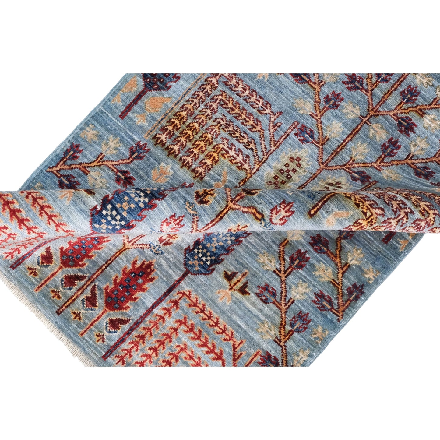 ARYANA ARYAN LIGHT BLUE / RED 2'6" X 9'10"