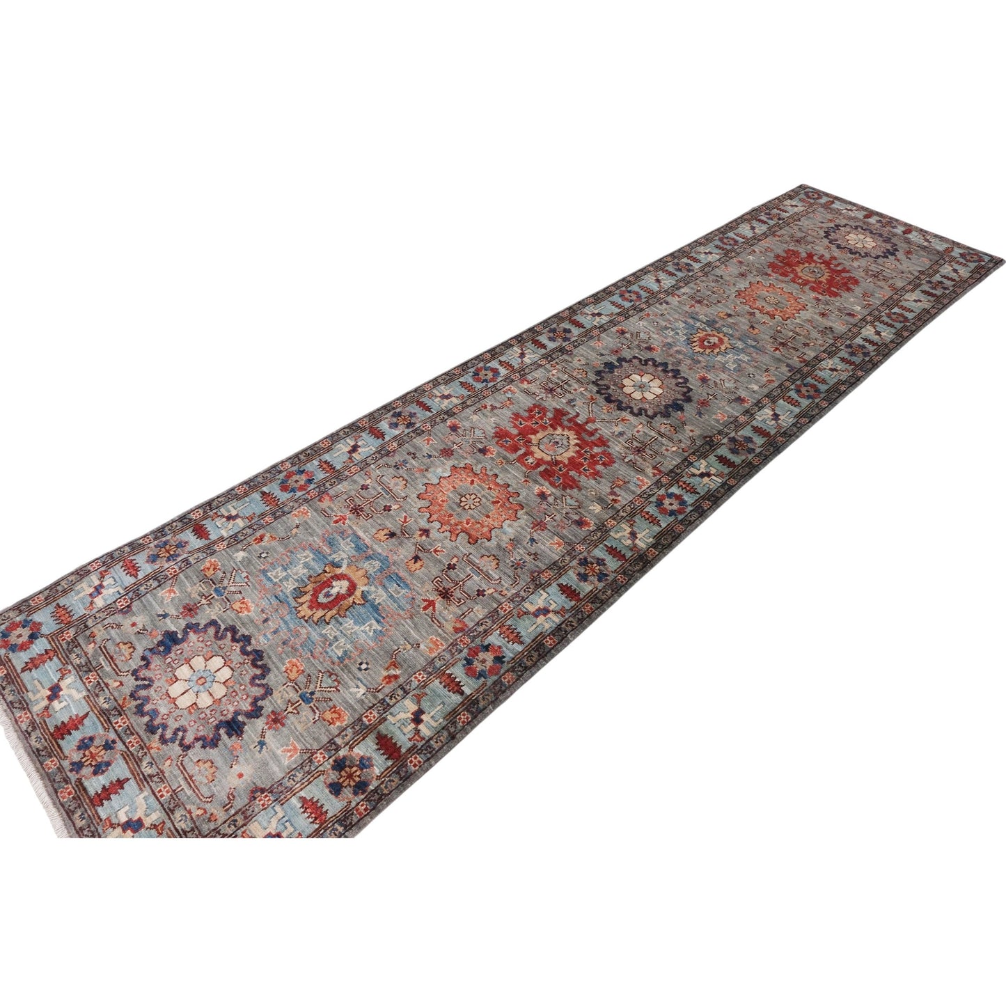 ARYANA ARYAN LIGHT GREEN / LIGHT BLUE 2'7" X 9'11"