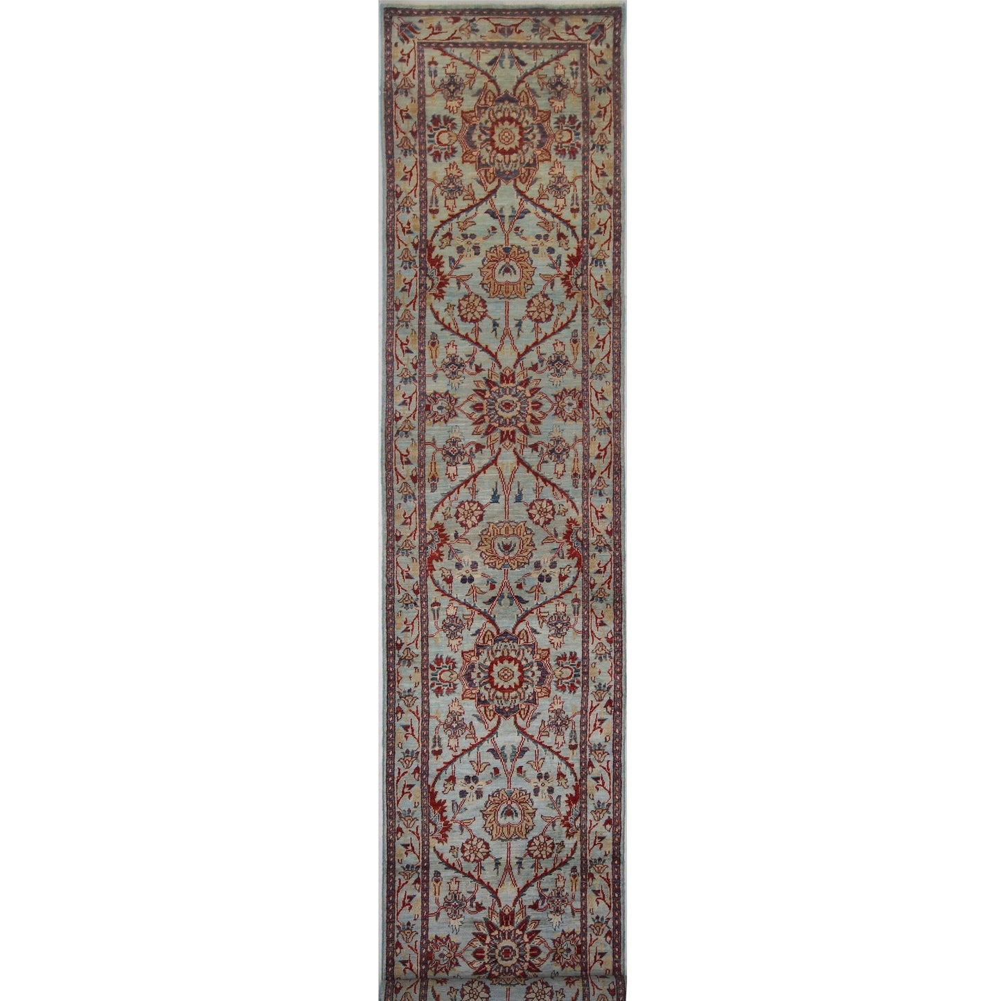 ARYANA ARYAN LIGHT BLUE / RED 2'5" X 15'4"