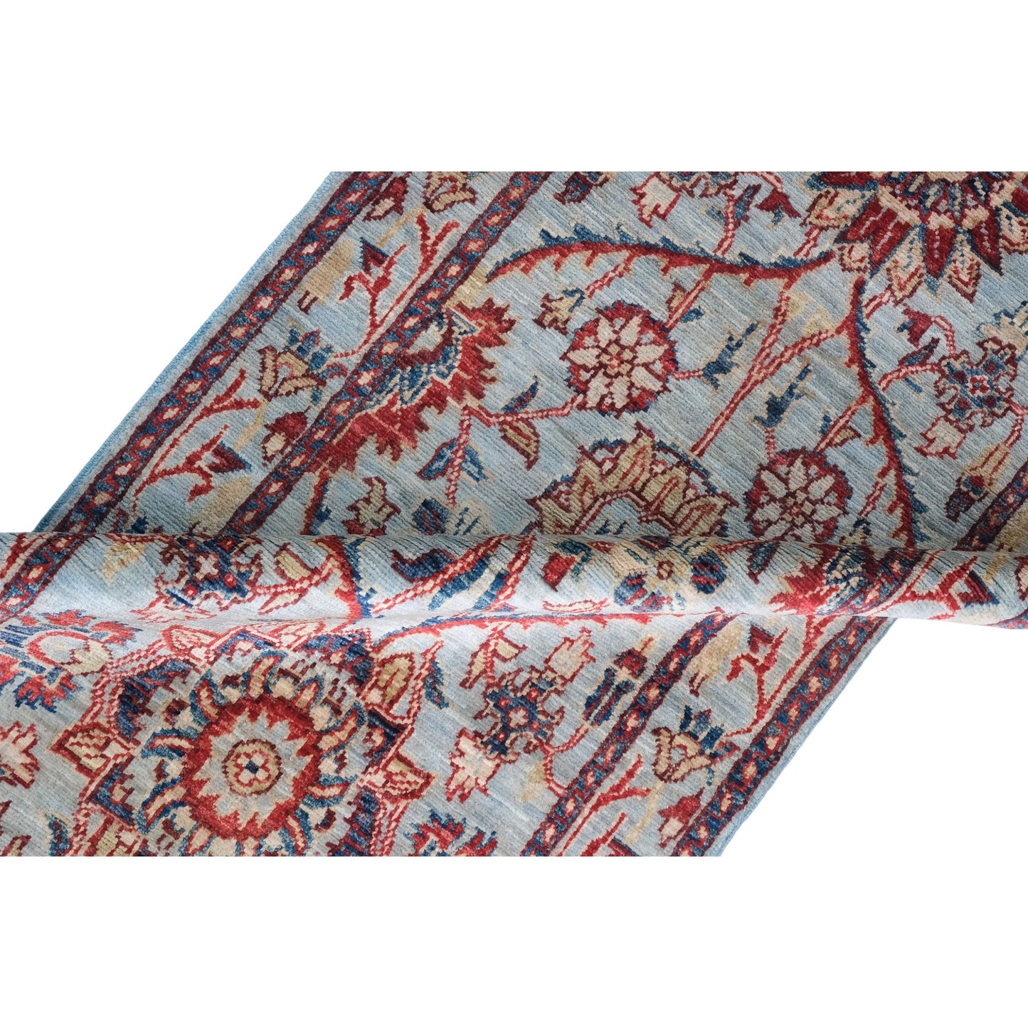 ARYANA ARYAN LIGHT BLUE / RED 2'5" X 15'4"