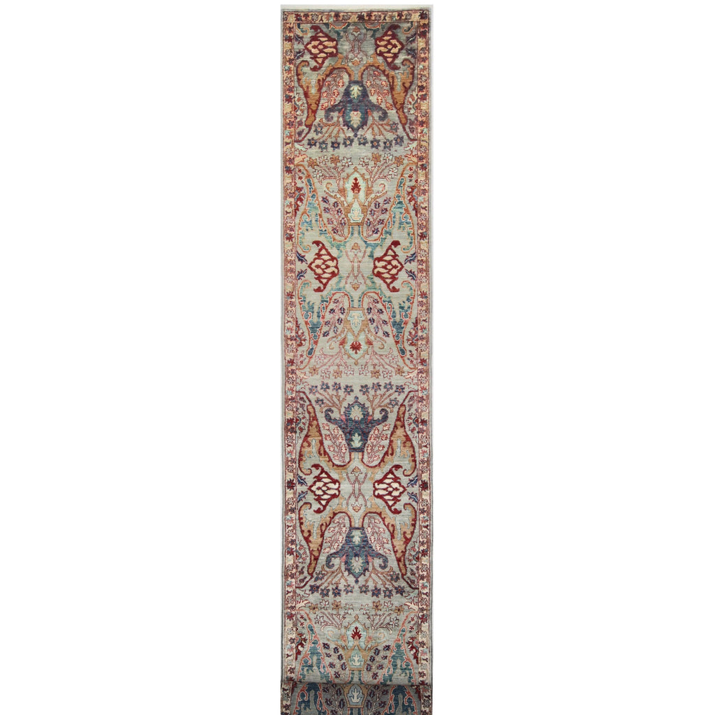 ARYANA ARYAN LIGHT GREEN / RED 2'5" X 19'7"