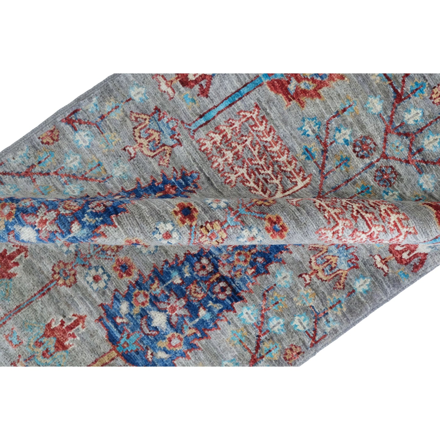 ARYANA ARYAN LIGHT GREEN / RED 2'1" X 5'3"
