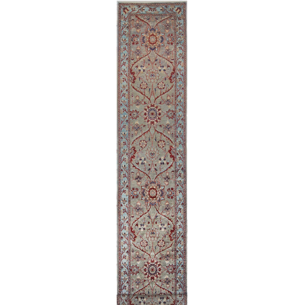ARYANA ARYAN LIGHT GREEN / LIGHT BLUE 2'6" X 14'2"