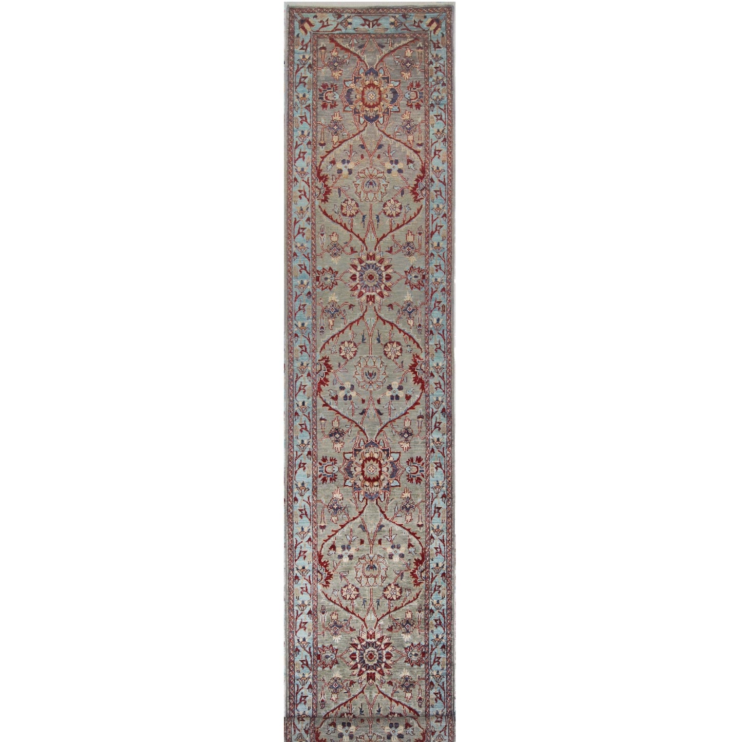 ARYANA ARYAN LIGHT GREEN / LIGHT BLUE 2'6" X 14'2"