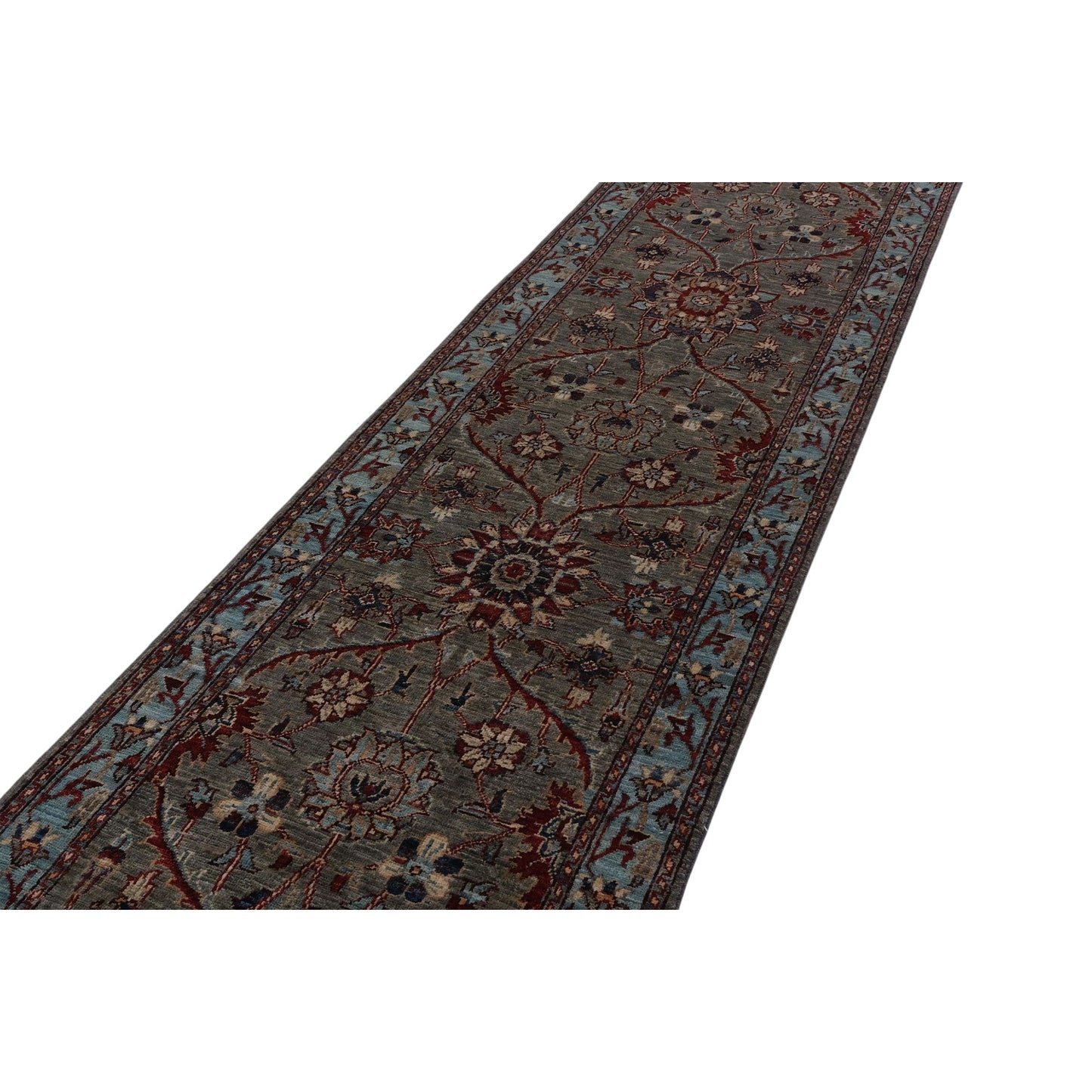 ARYANA ARYAN LIGHT GREEN / LIGHT BLUE 2'6" X 14'2"