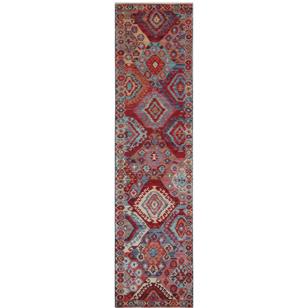 ARYANA ARYAN RED / LIGHT BLUE 2'5" X 9'9"