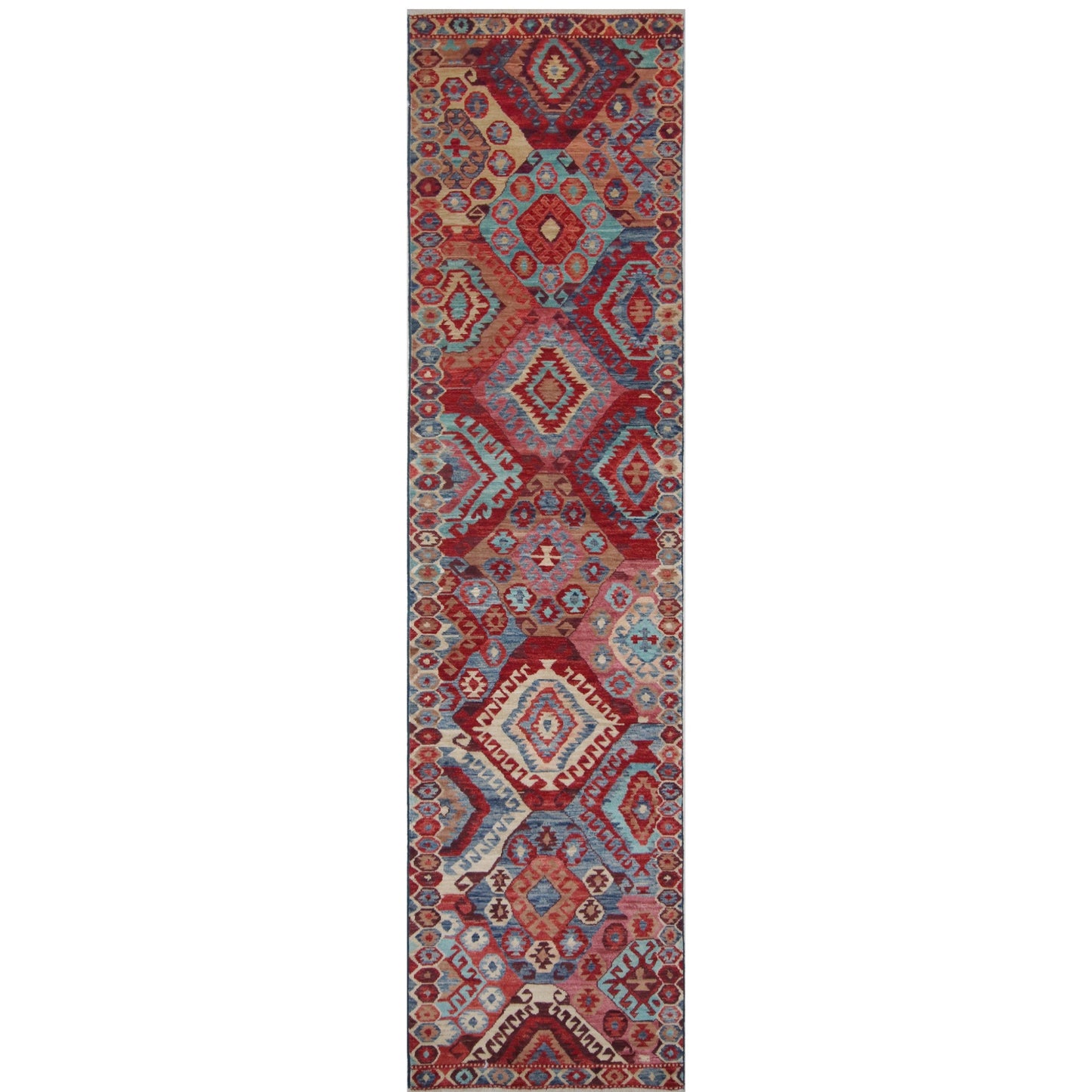 ARYANA ARYAN RED / LIGHT BLUE 2'5" X 9'9"
