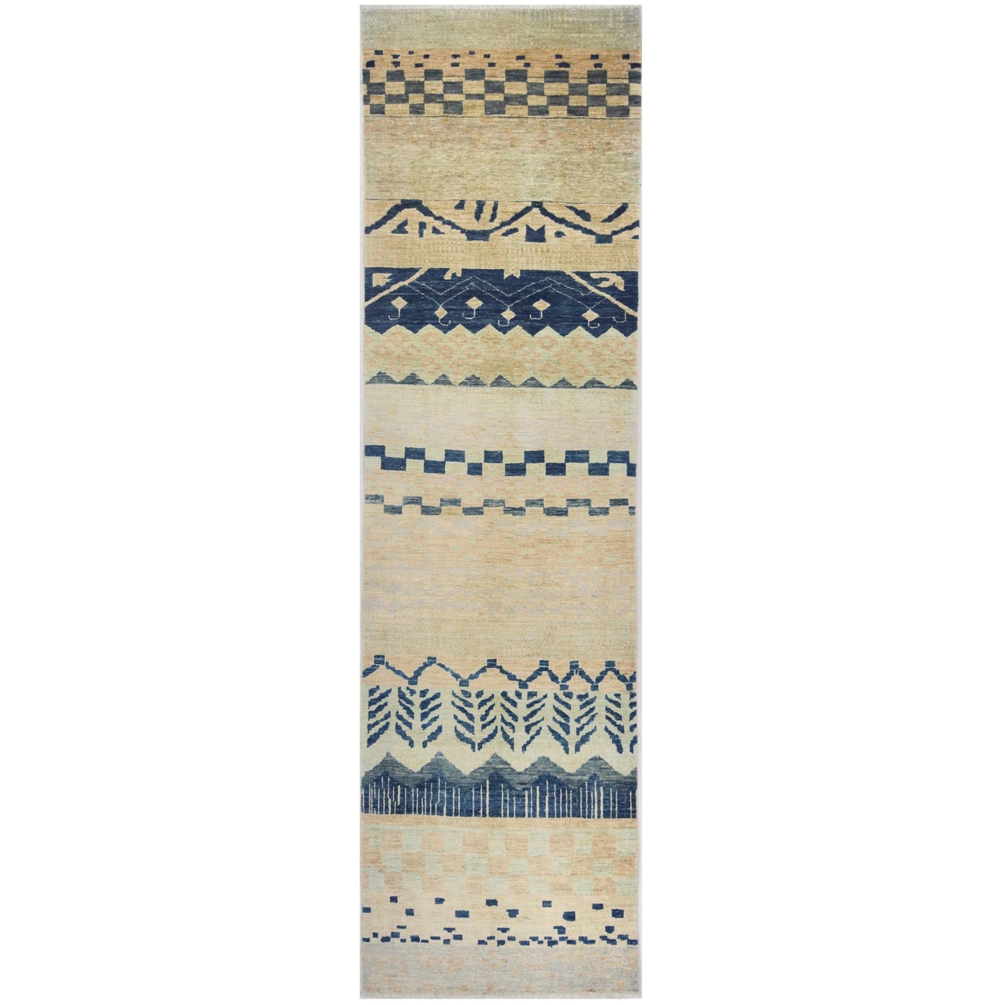 ARYANA ARYAN NAVY / LIGHT GREEN 2'8" X 9'5"