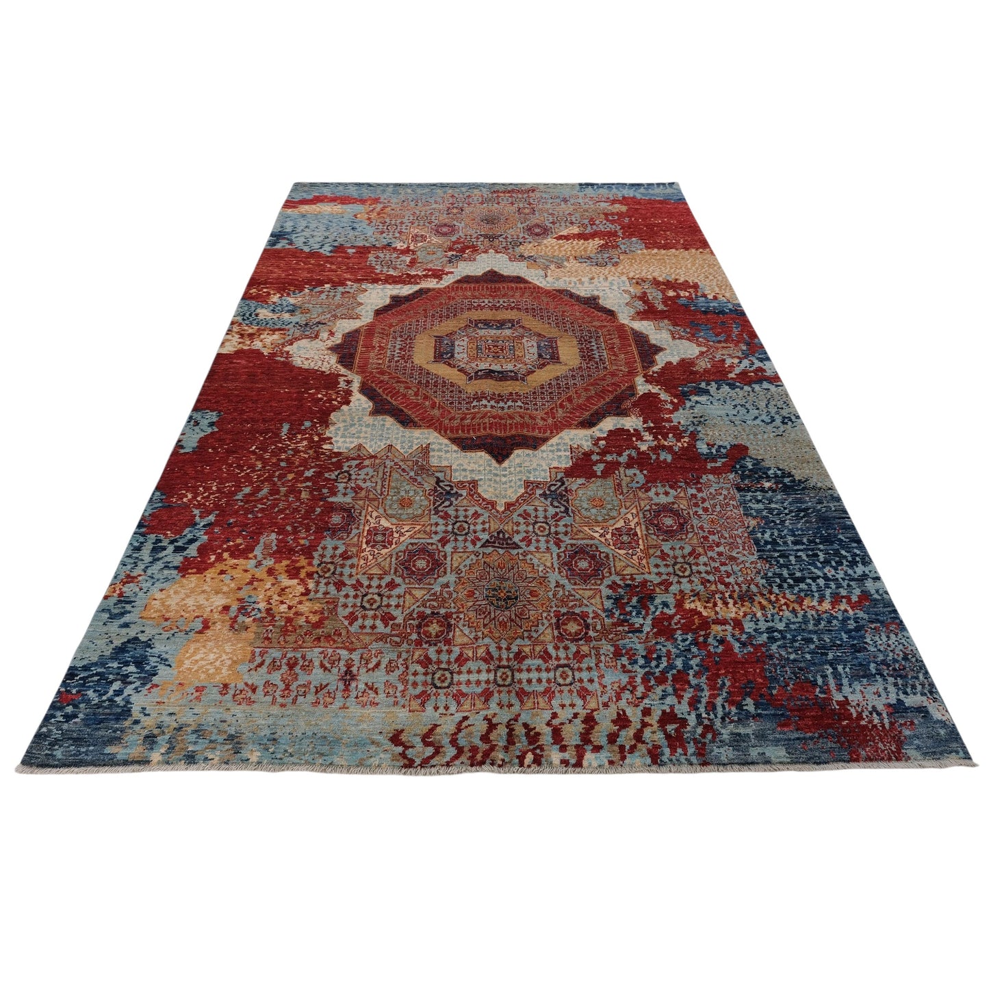 ARYANA ARYAN RED / LIGHT BLUE 6' X 9'