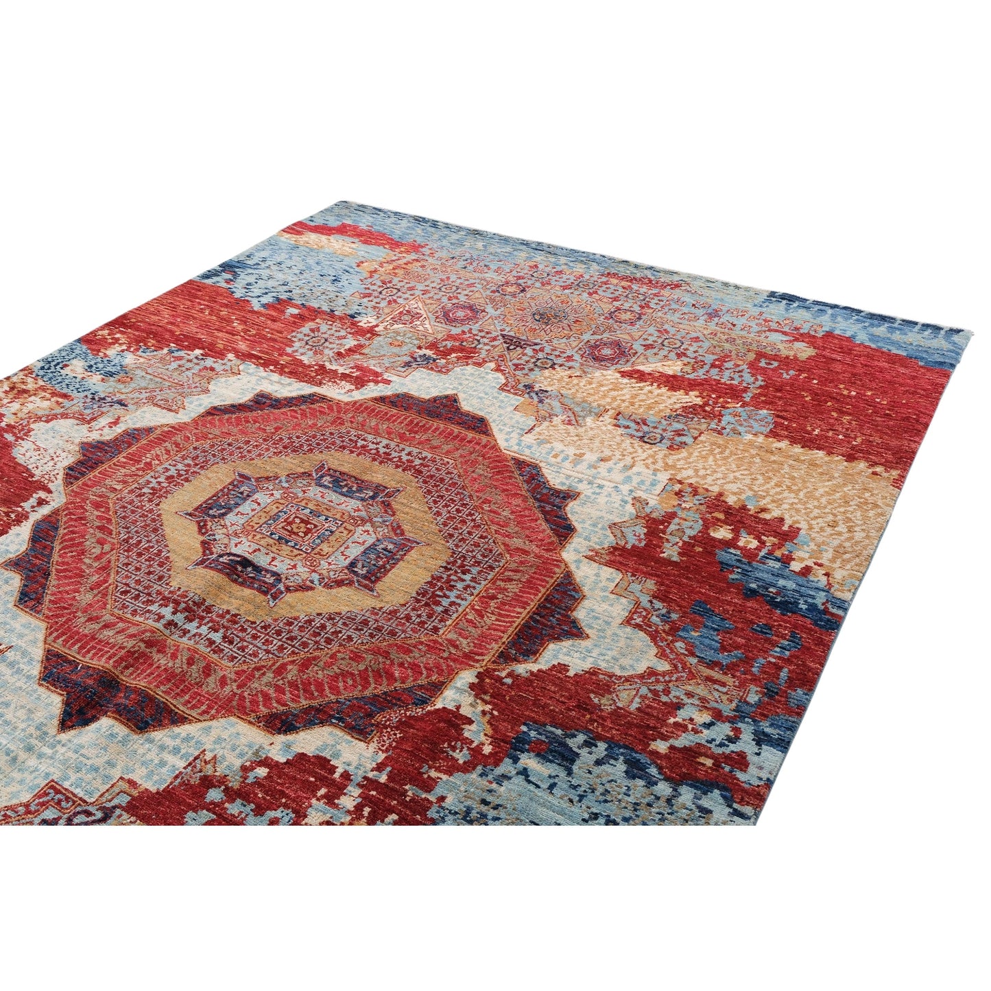 ARYANA ARYAN RED / LIGHT BLUE 6' X 9'