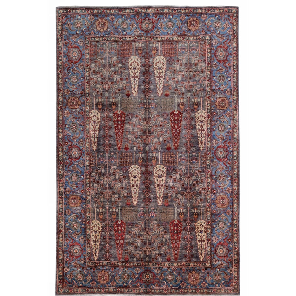 ARYANA ARYAN BROWN / LIGHT BLUE 5'11" X 8'10"