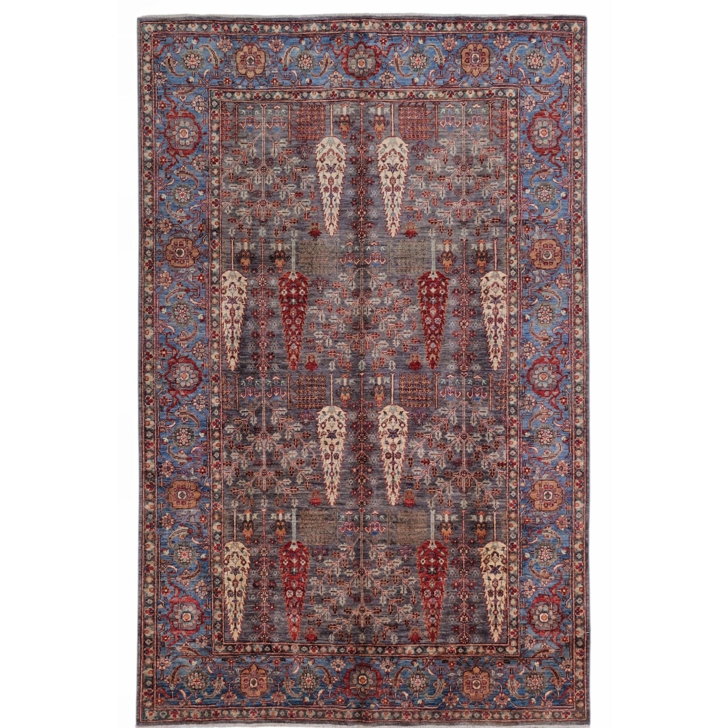 ARYANA ARYAN BROWN / LIGHT BLUE 5'11" X 8'10"