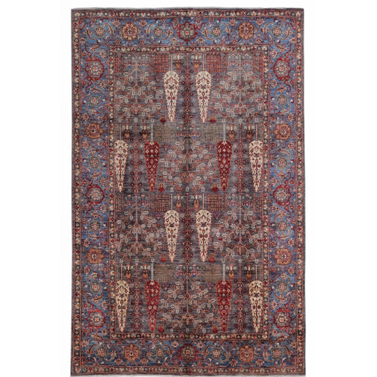 ARYANA ARYAN BROWN / LIGHT BLUE 5'11" X 8'10"