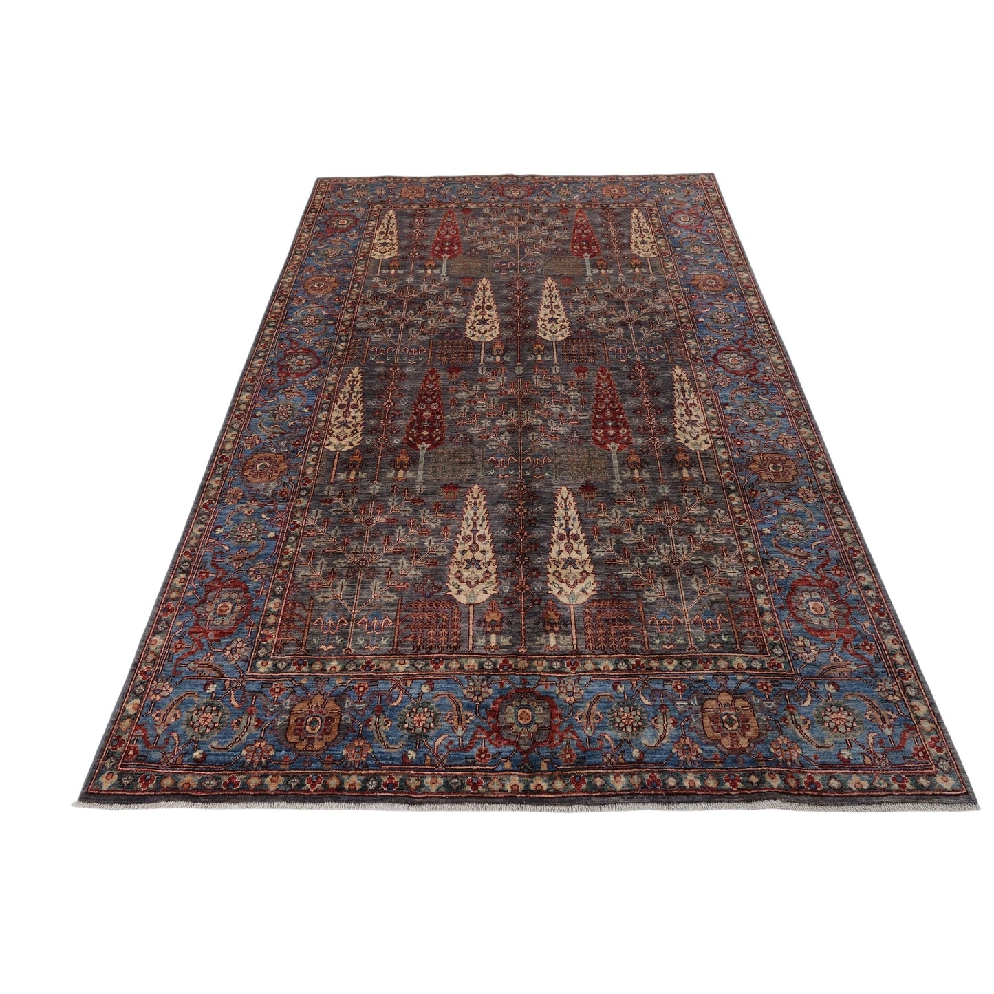 ARYANA ARYAN BROWN / LIGHT BLUE 5'11" X 8'10"