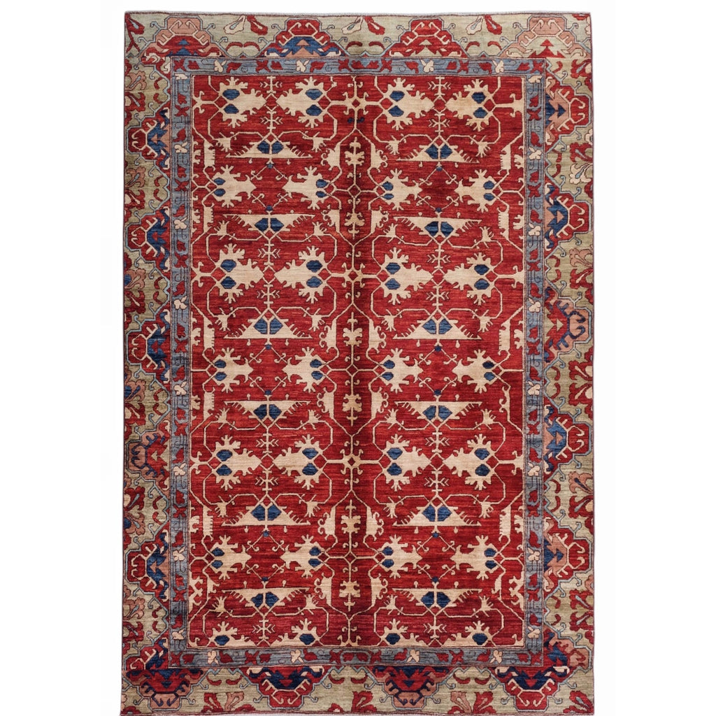 ARYANA ARYAN RED / LIGHT GREEN 6'2" X 8'11"