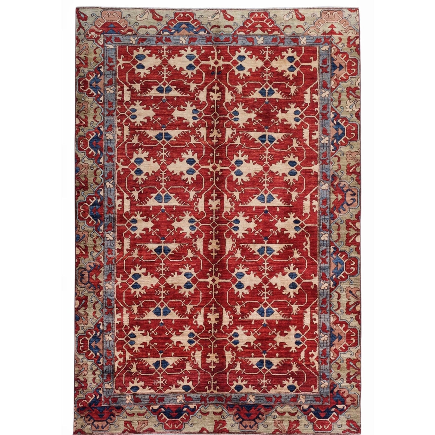 ARYANA ARYAN RED / LIGHT GREEN 6'2" X 8'11"