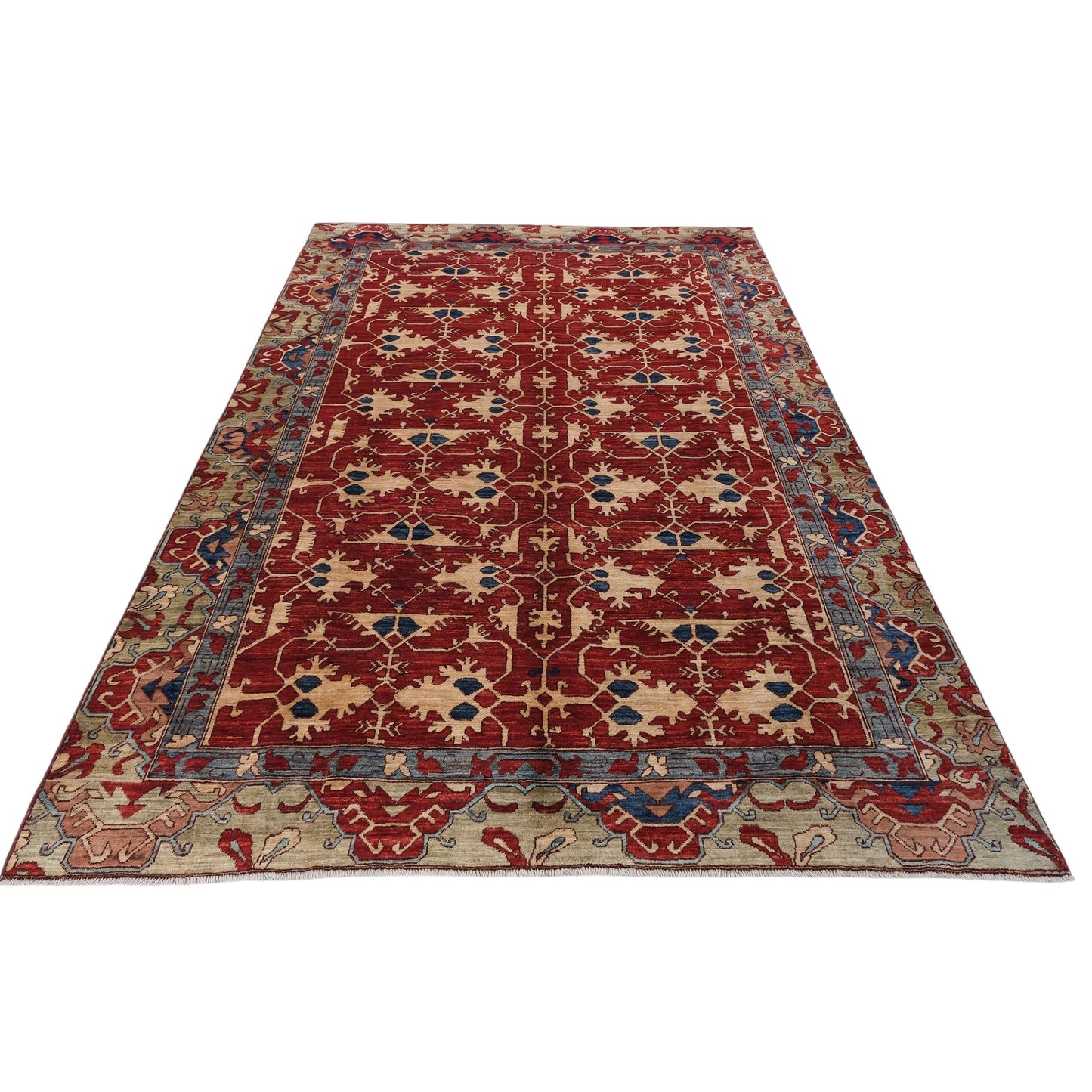 ARYANA ARYAN RED / LIGHT GREEN 6'2" X 8'11"