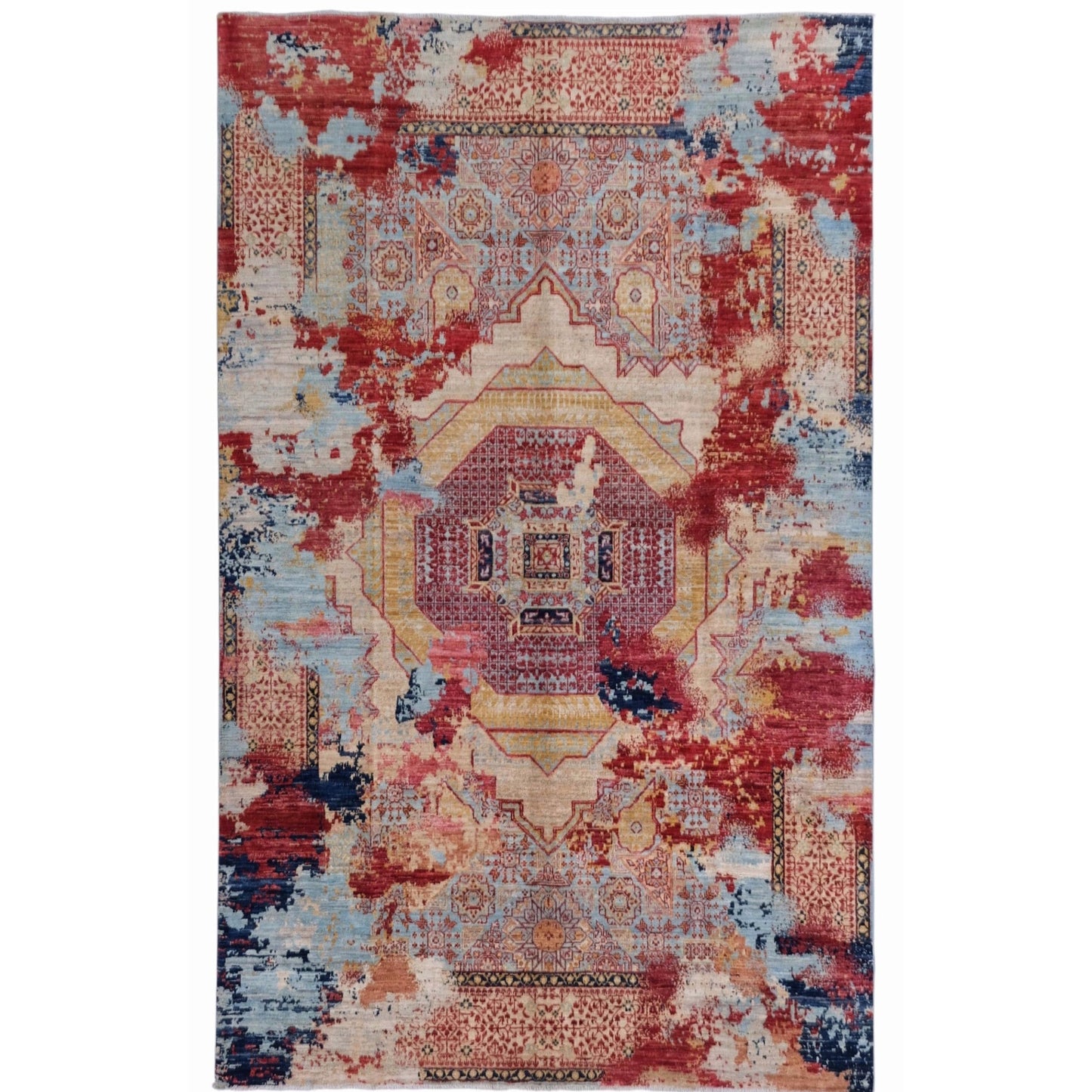 ARYANA ARYAN RED / LIGHT BLUE 6' X 8'10"