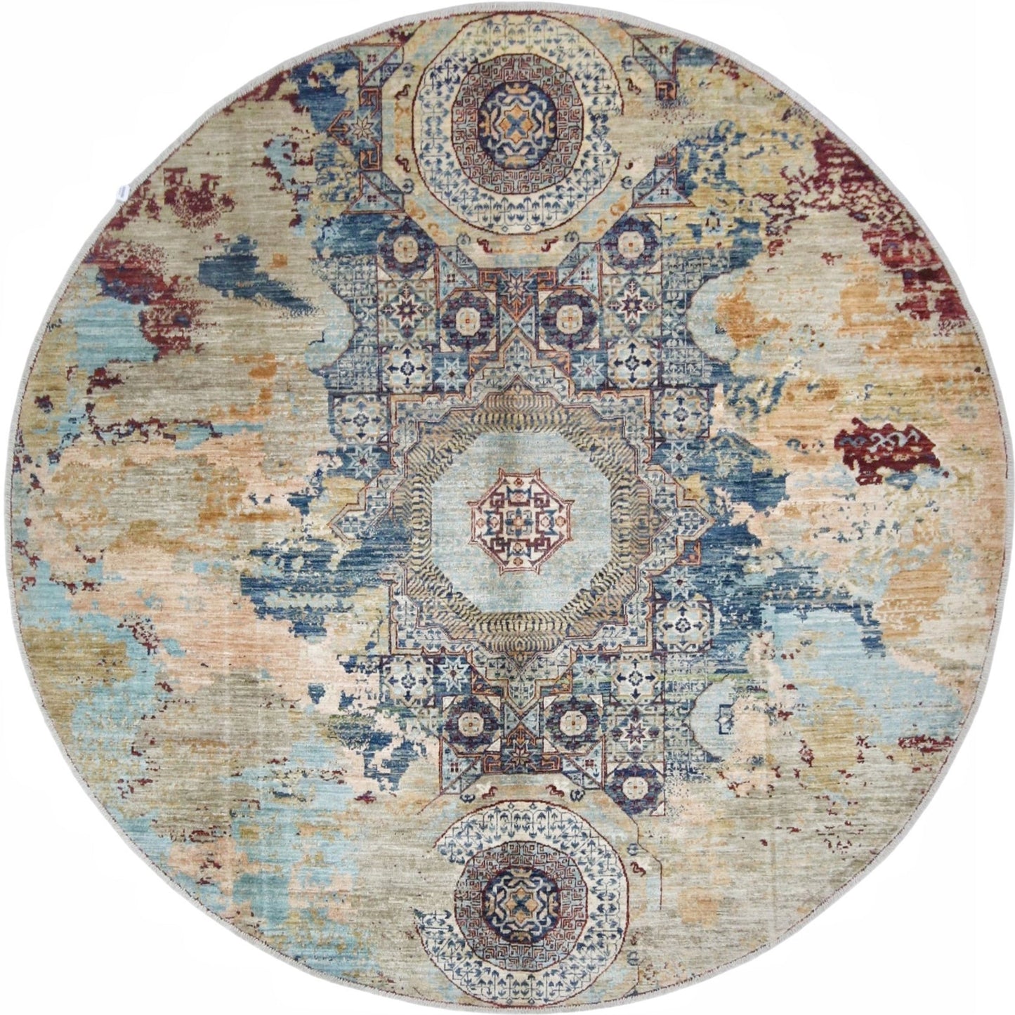 ARYANA ARYAN CAMEL / RED 7'9" X 7'9"