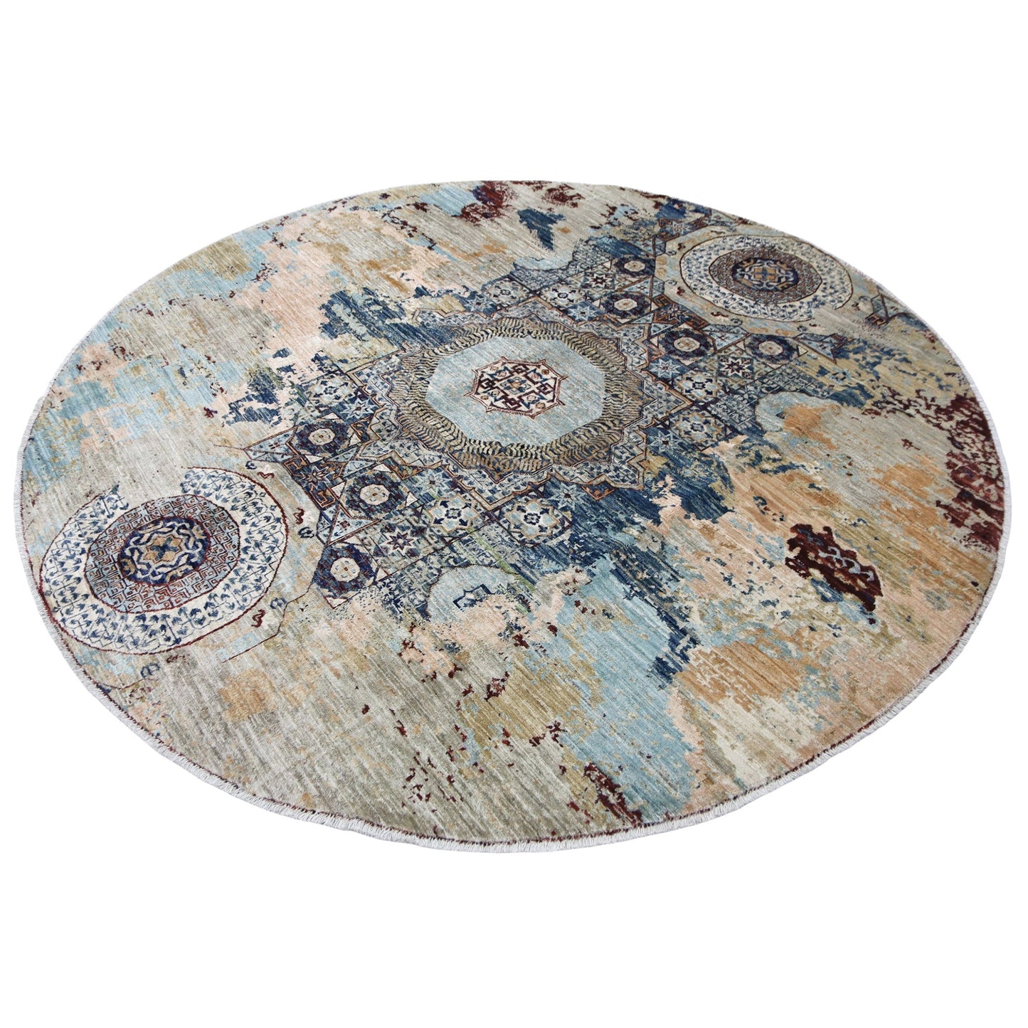 ARYANA ARYAN CAMEL / RED 7'9" X 7'9"