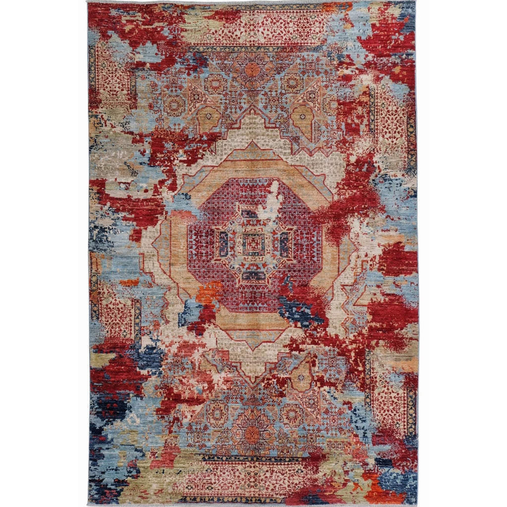 ARYANA ARYAN LIGHT BLUE / RED 5'10" X 8'9"