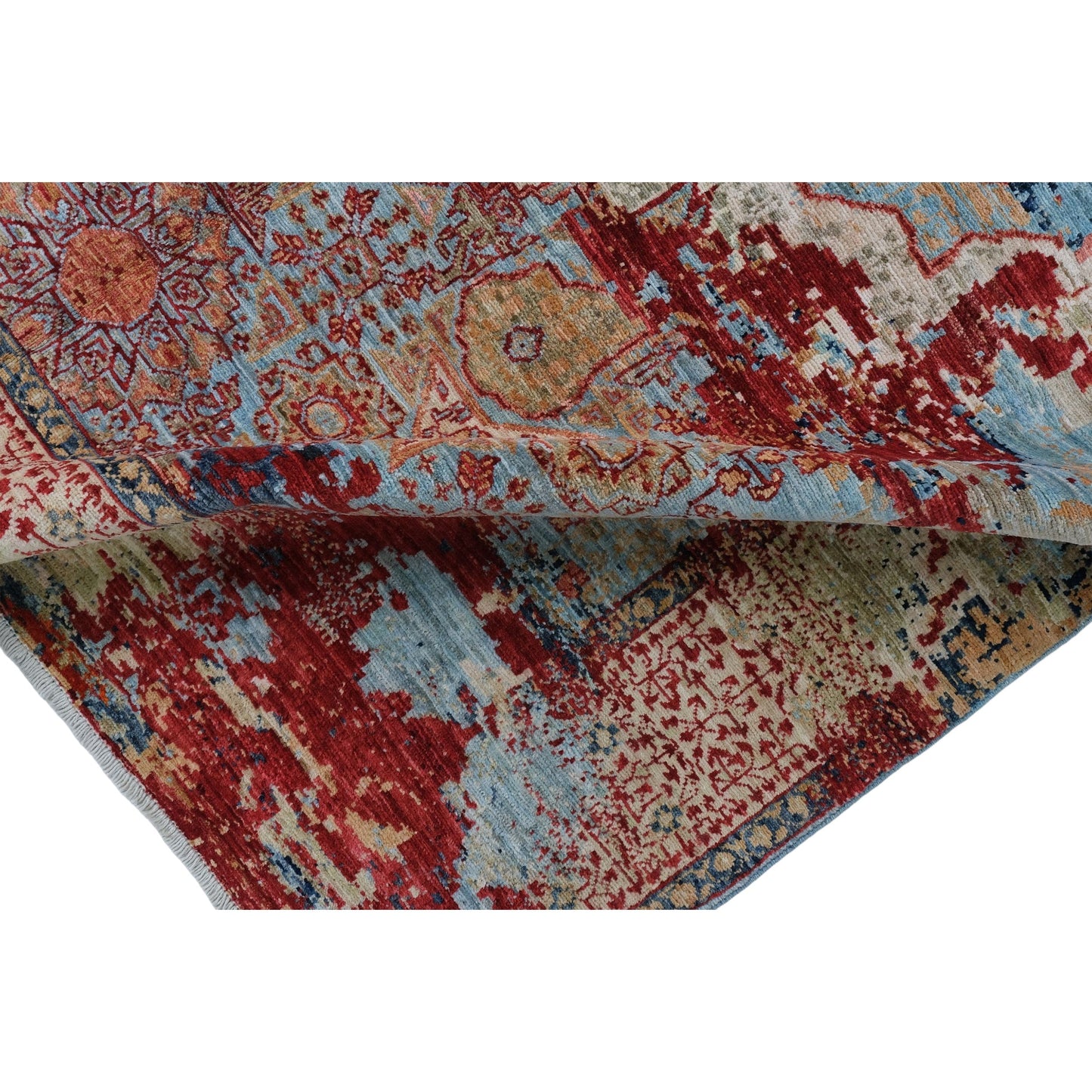 ARYANA ARYAN LIGHT BLUE / RED 5'10" X 8'9"