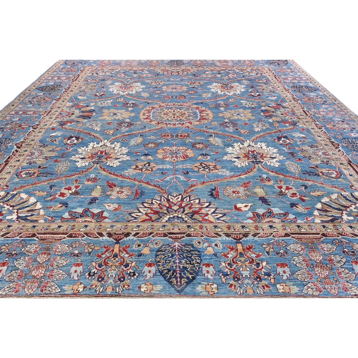 ARYANA ARYAN LIGHT BLUE / RED 12'2" X 14'9"