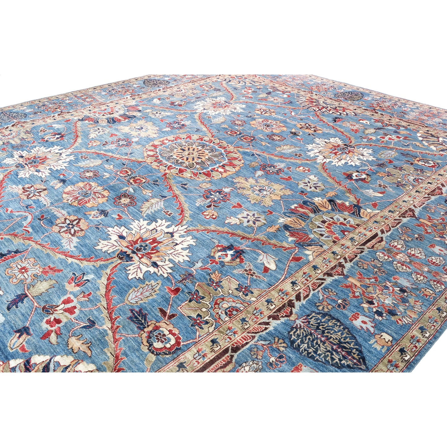 ARYANA ARYAN LIGHT BLUE / RED 12'2" X 14'9"