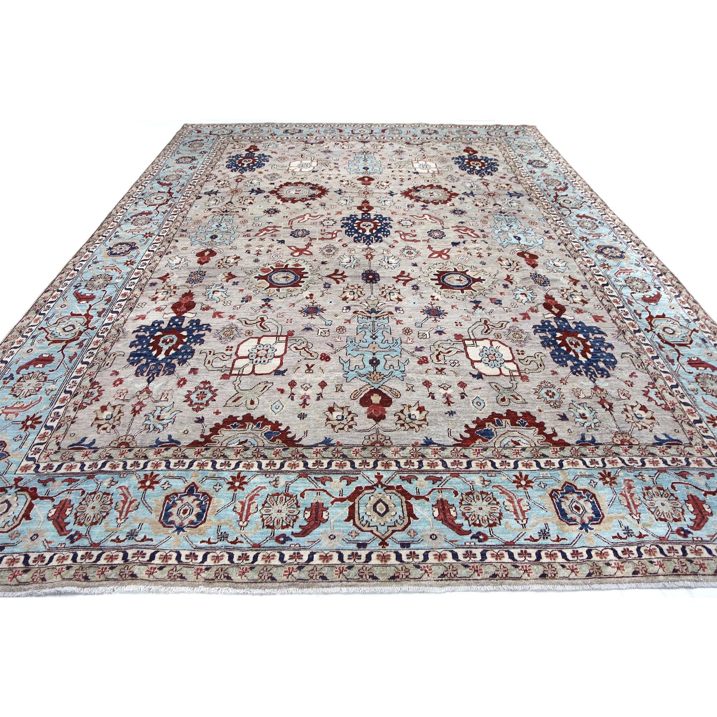 ARYANA ARYAN CAMEL / LIGHT BLUE 9'7" X 13'4"