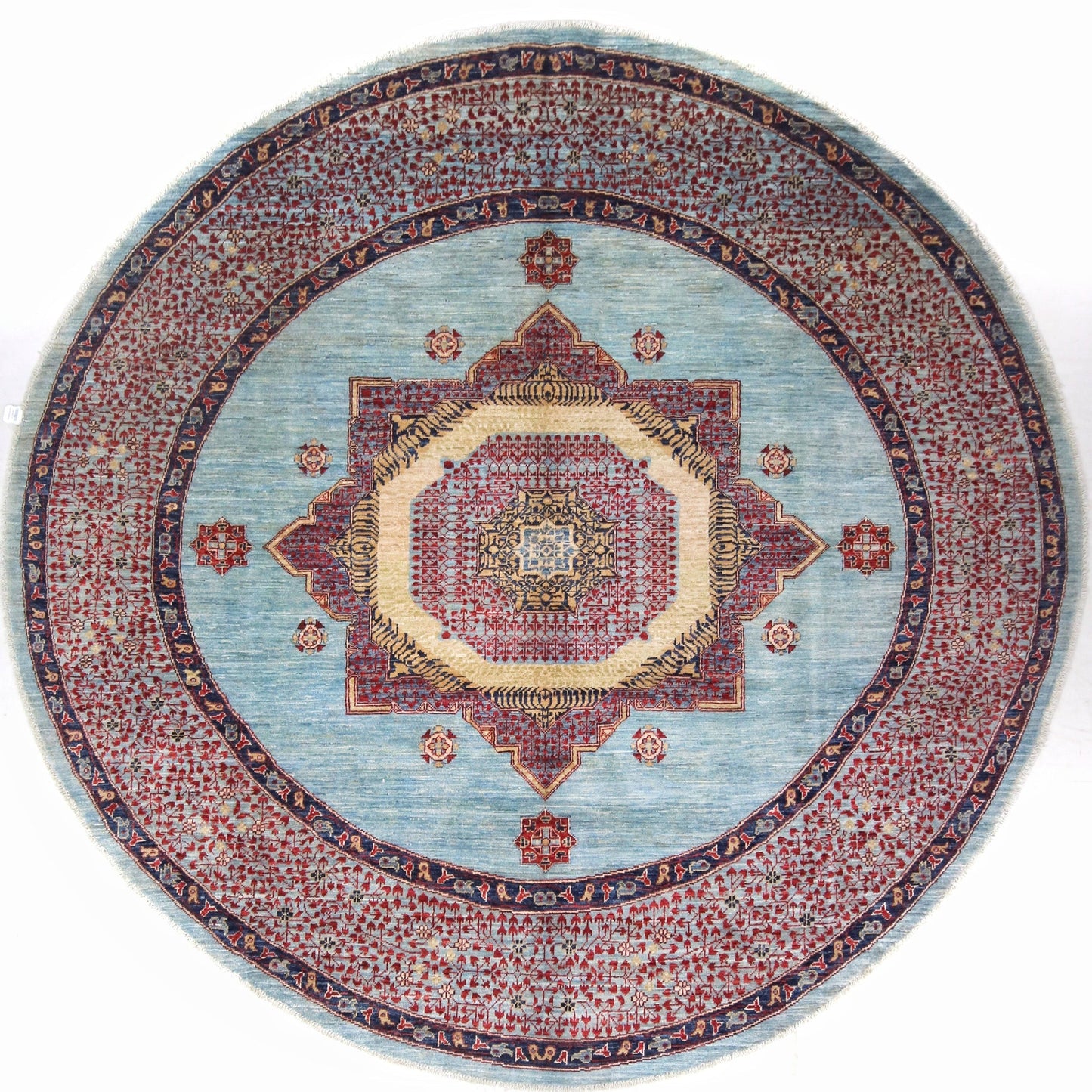 ARYANA ARYAN RED / LIGHT BLUE 7'8" X 7'9"