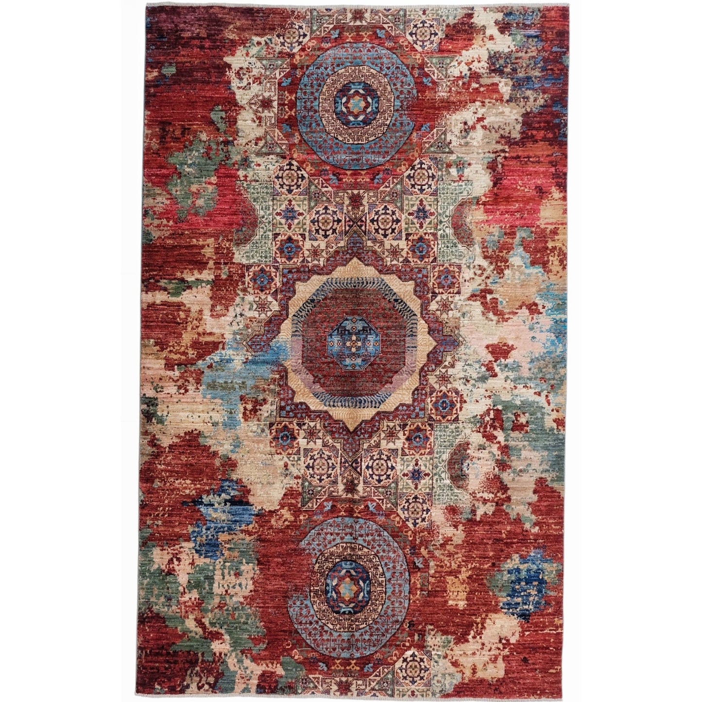 ARYANA ARYAN RED / LIGHT BLUE 5'8" X 8'10"