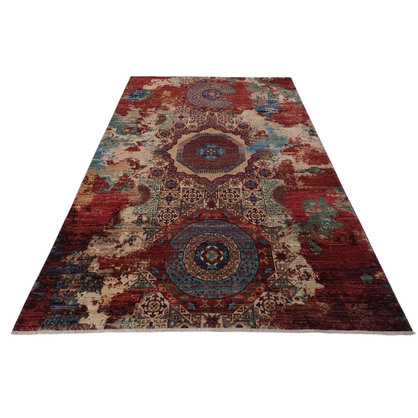 ARYANA ARYAN RED / LIGHT BLUE 5'8" X 8'10"