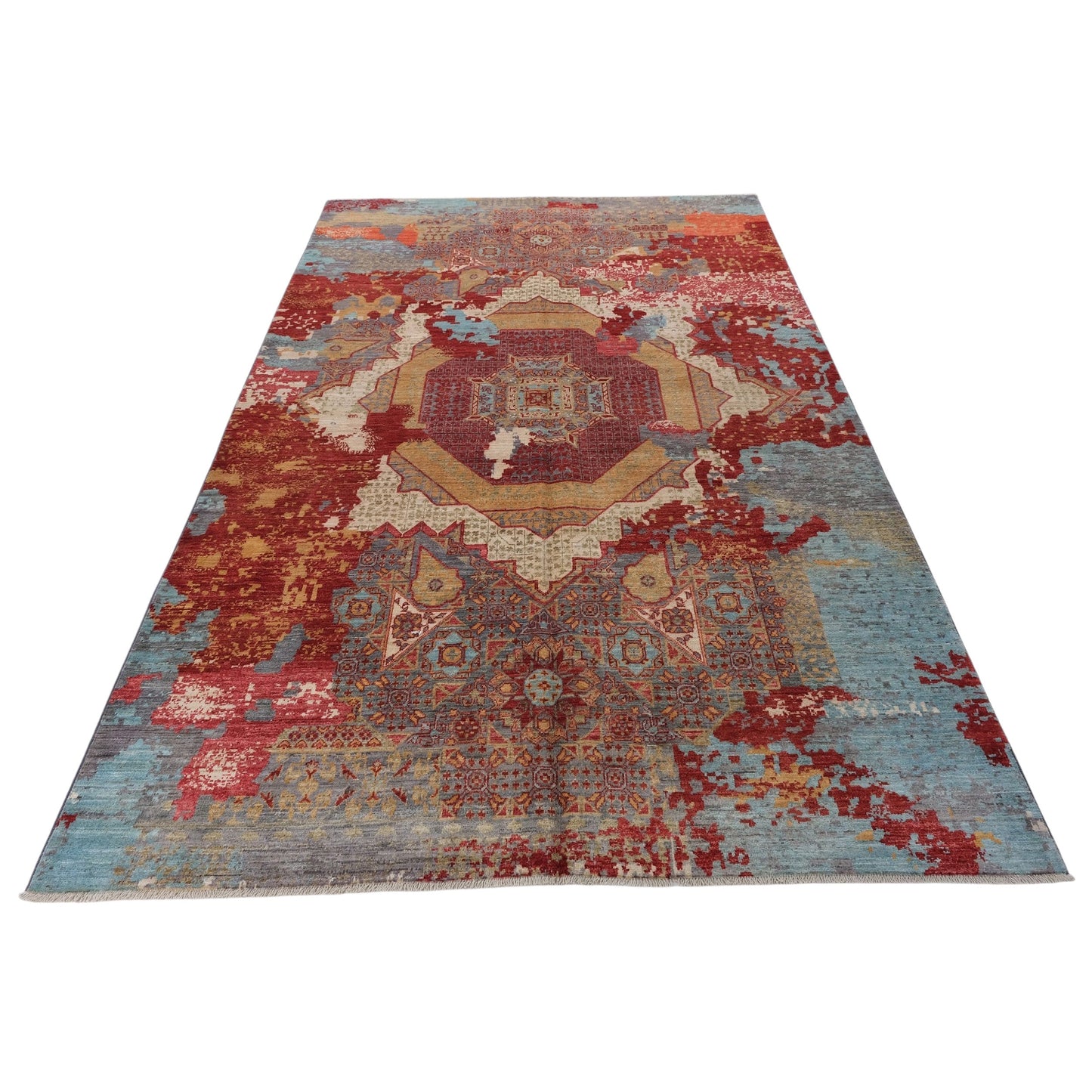 ARYANA ARYAN RED / LIGHT BLUE 6' X 9'1"