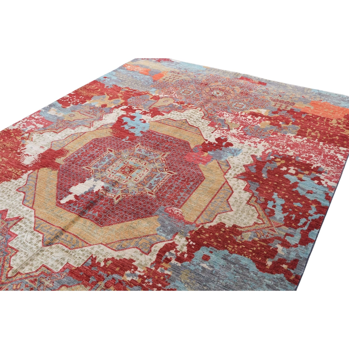ARYANA ARYAN RED / LIGHT BLUE 6' X 9'1"