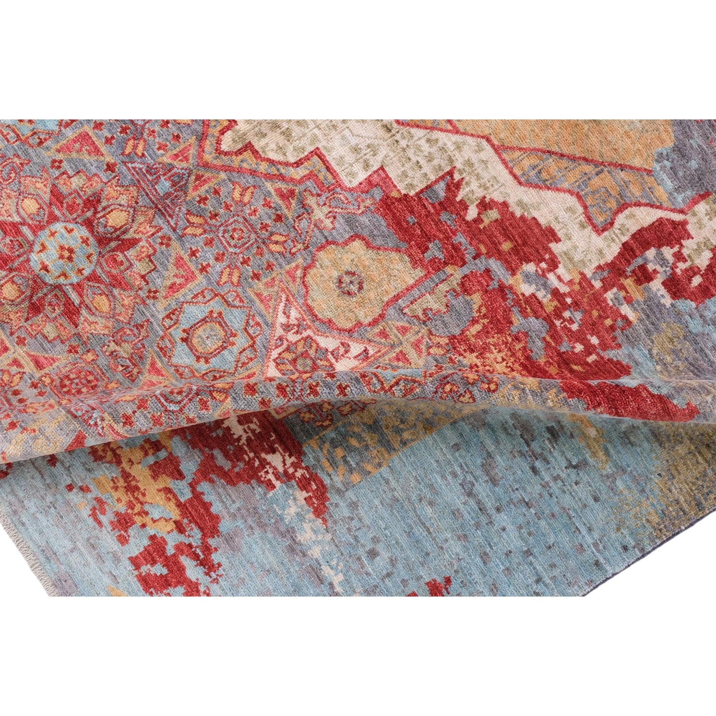 ARYANA ARYAN RED / LIGHT BLUE 6' X 9'1"
