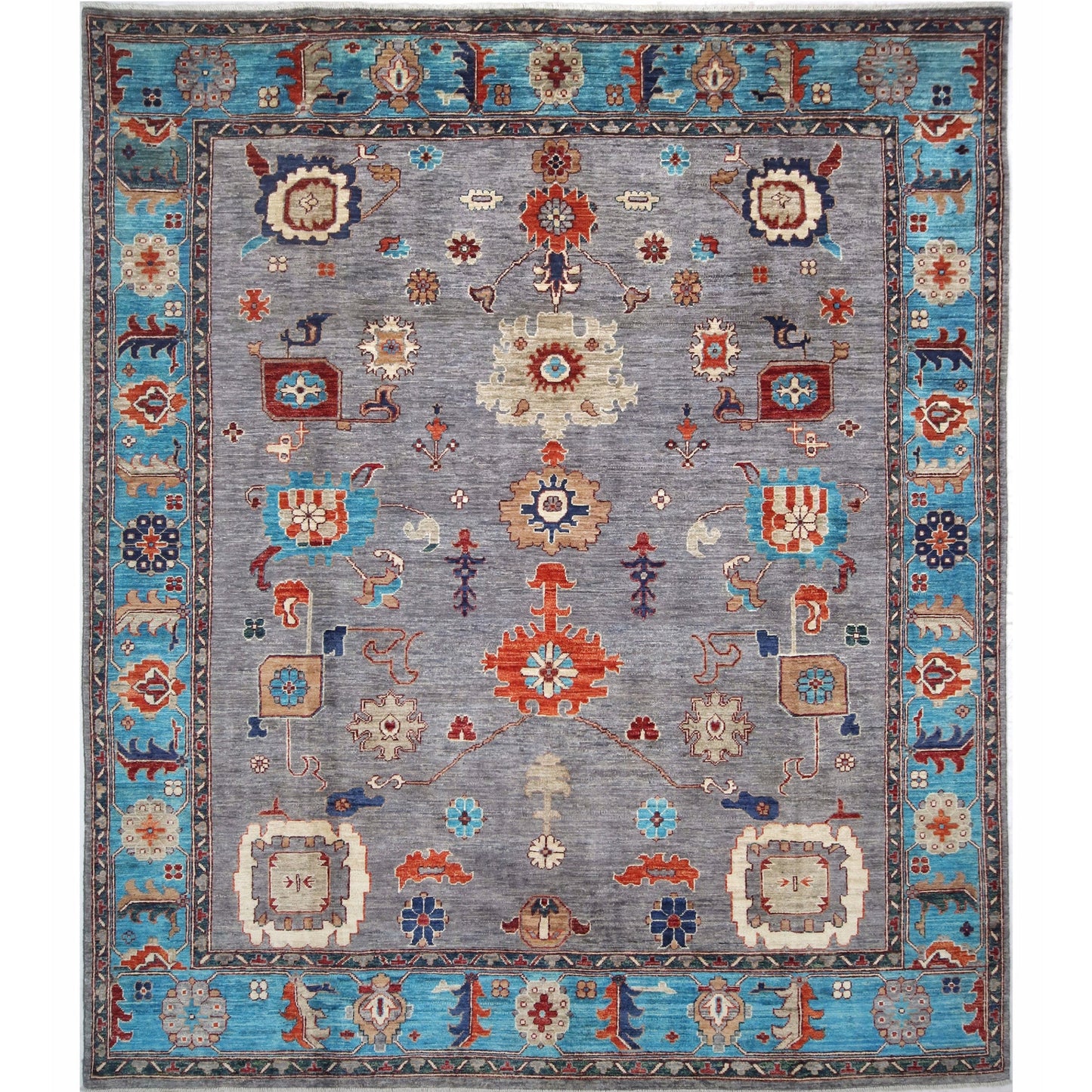 ARYANA ARYAN BROWN / LIGHT BLUE 8'2" X 9'6"