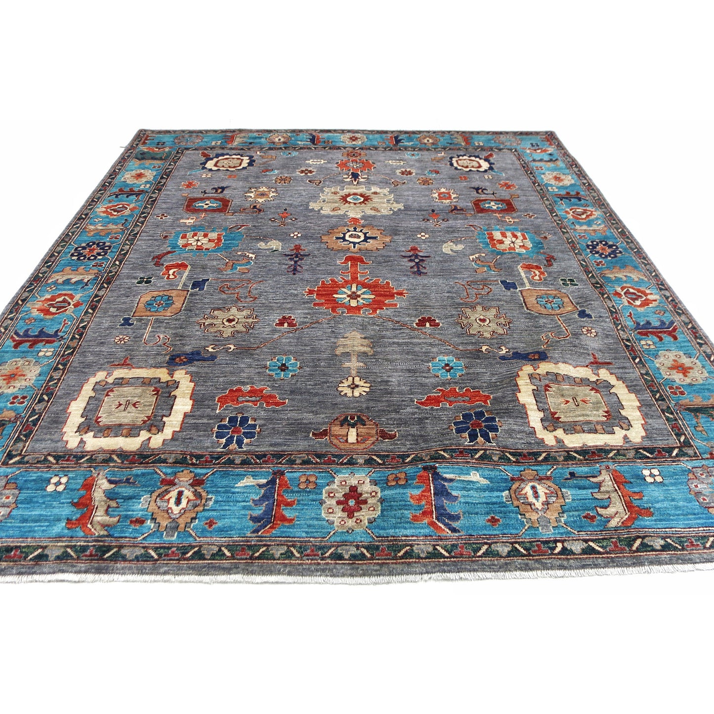 ARYANA ARYAN BROWN / LIGHT BLUE 8'2" X 9'6"