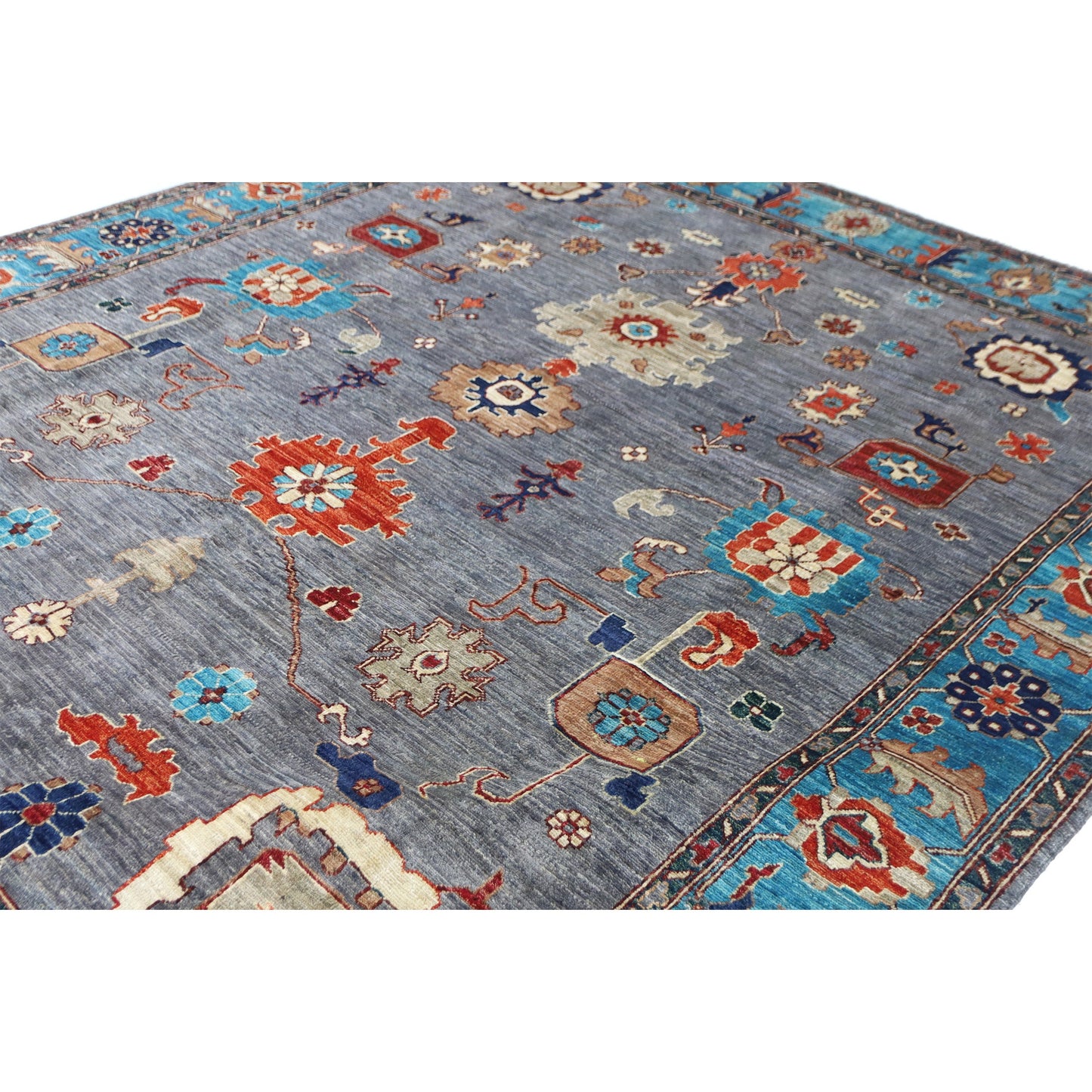 ARYANA ARYAN BROWN / LIGHT BLUE 8'2" X 9'6"