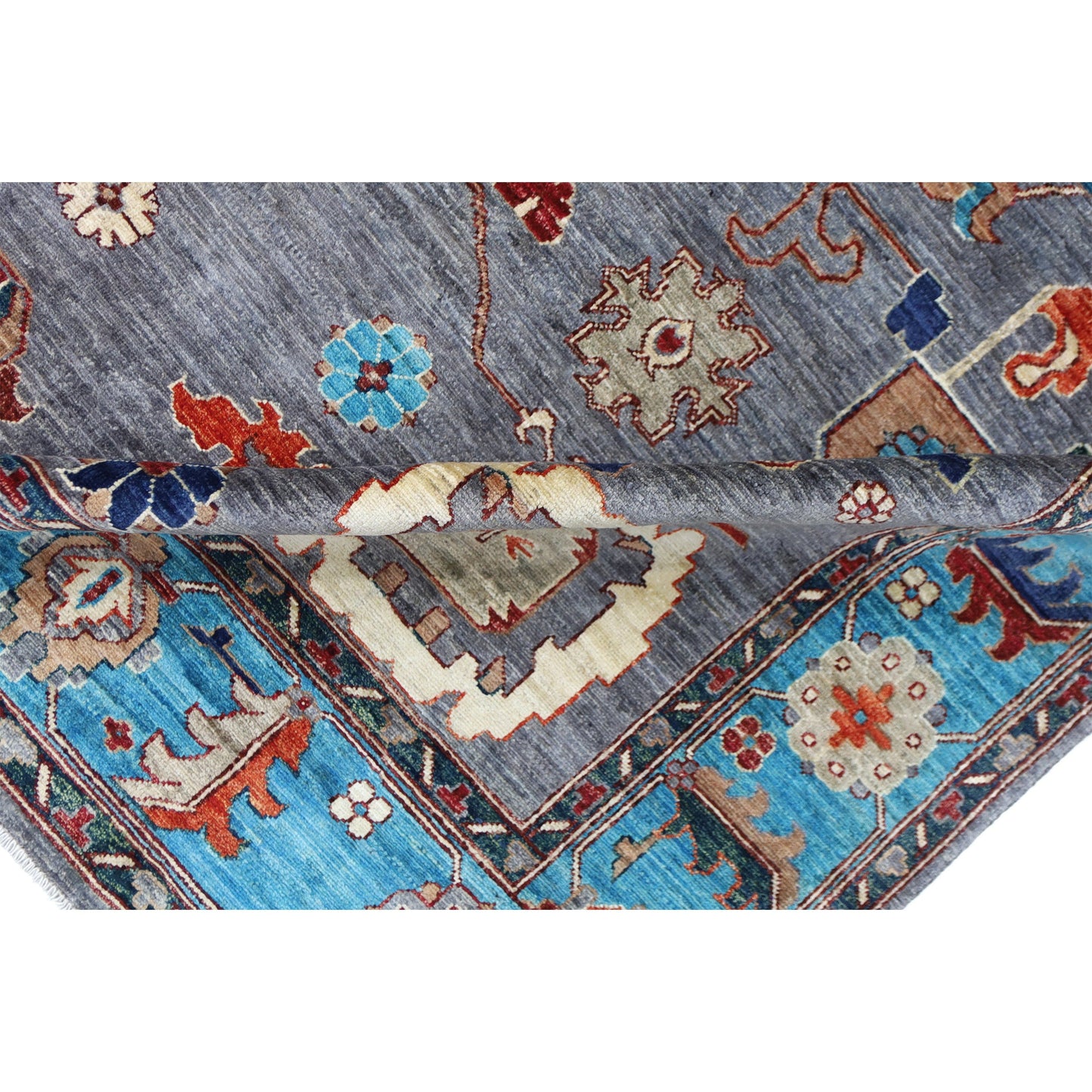 ARYANA ARYAN BROWN / LIGHT BLUE 8'2" X 9'6"