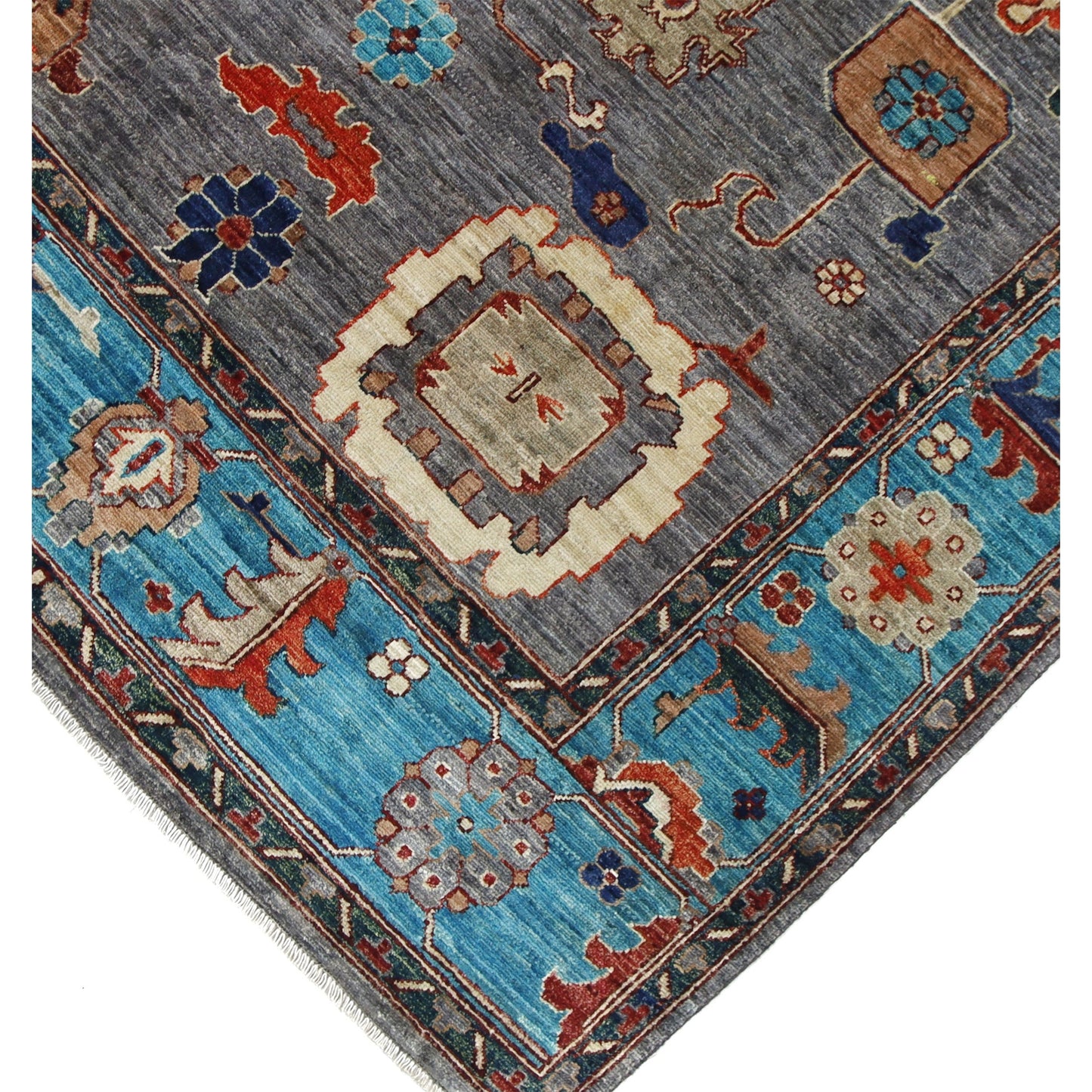 ARYANA ARYAN BROWN / LIGHT BLUE 8'2" X 9'6"
