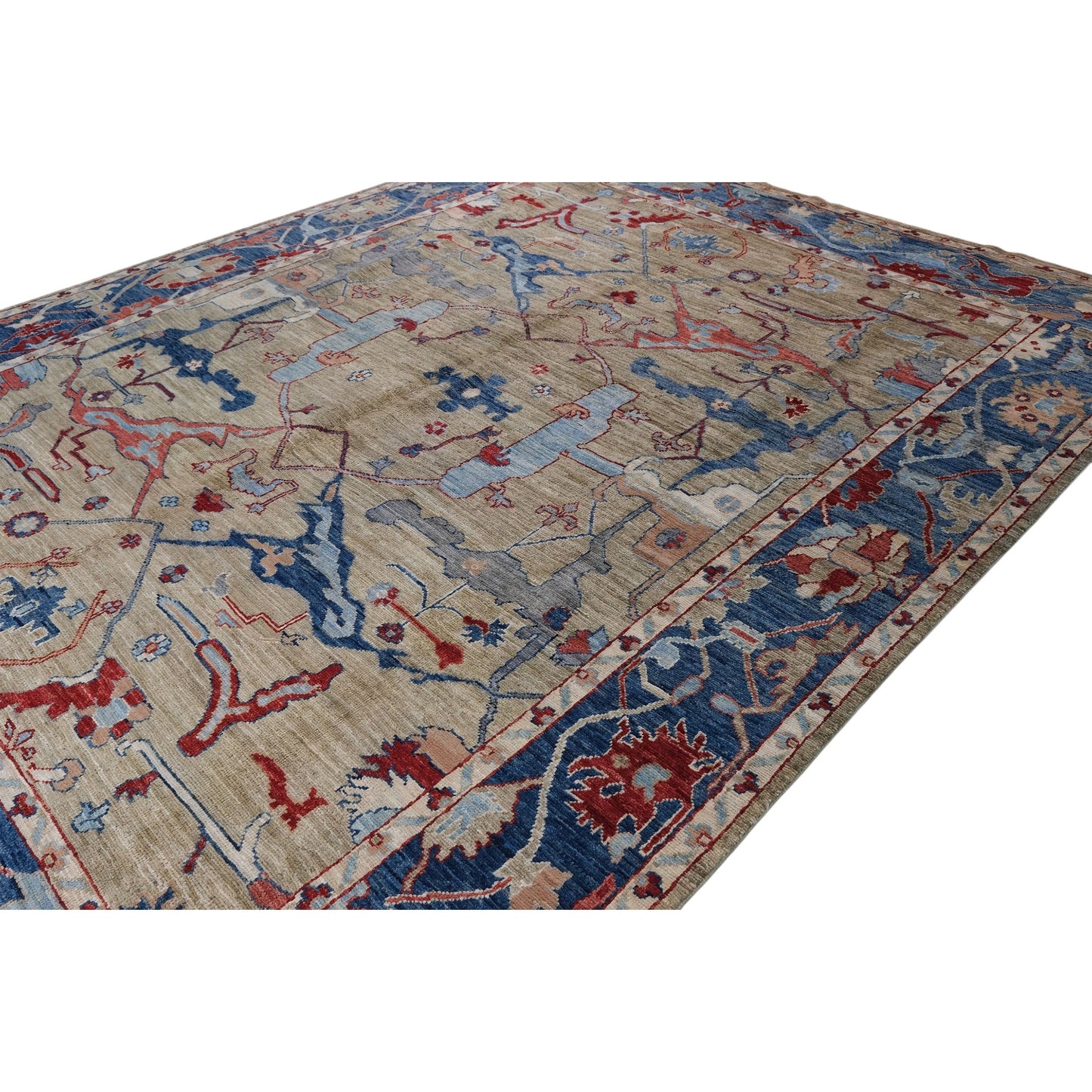 ARYANA ARYAN LIGHT GREEN / NAVY 7'8" X 9'9"