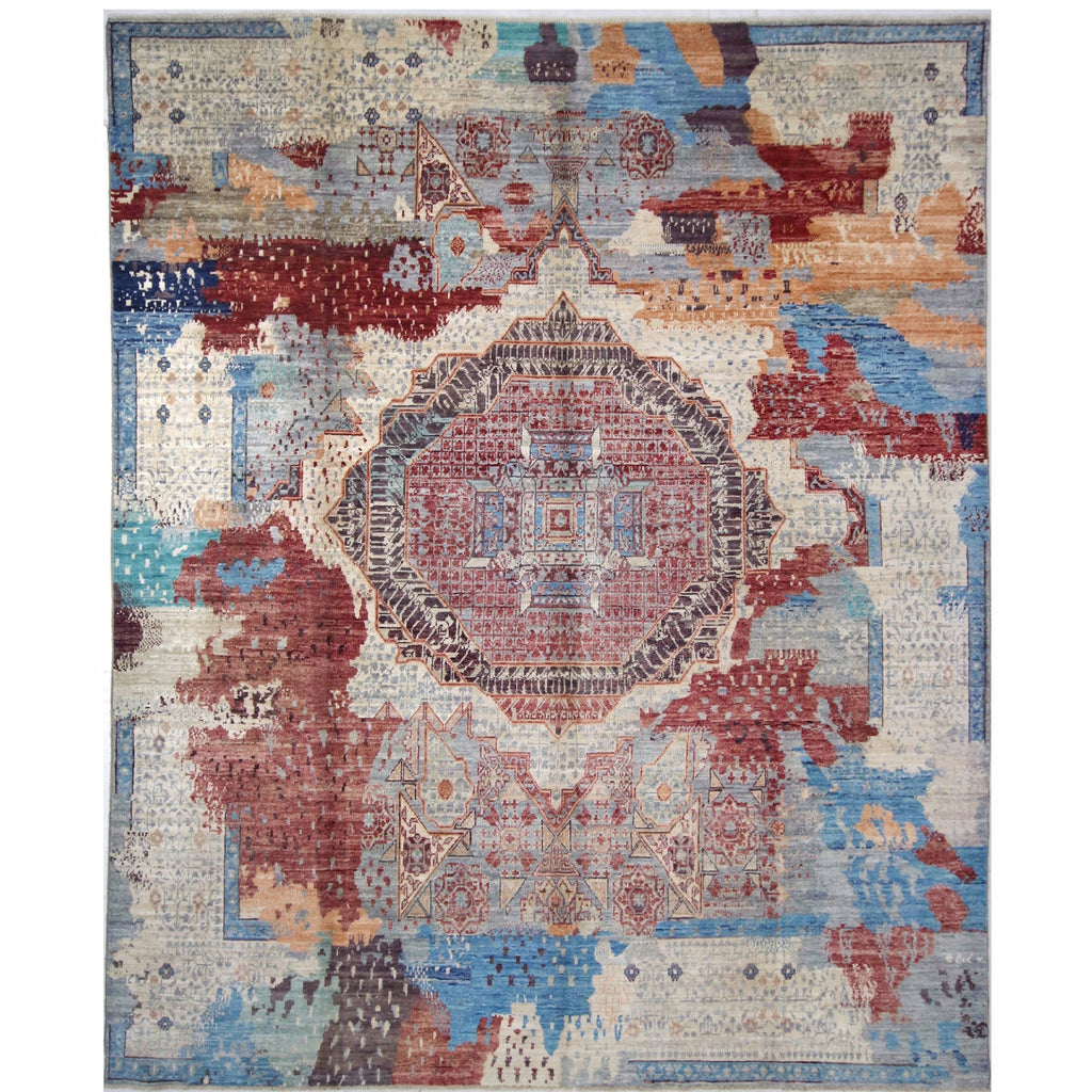 ARYANA ARYAN RED / LIGHT BLUE 8' X 9'10"
