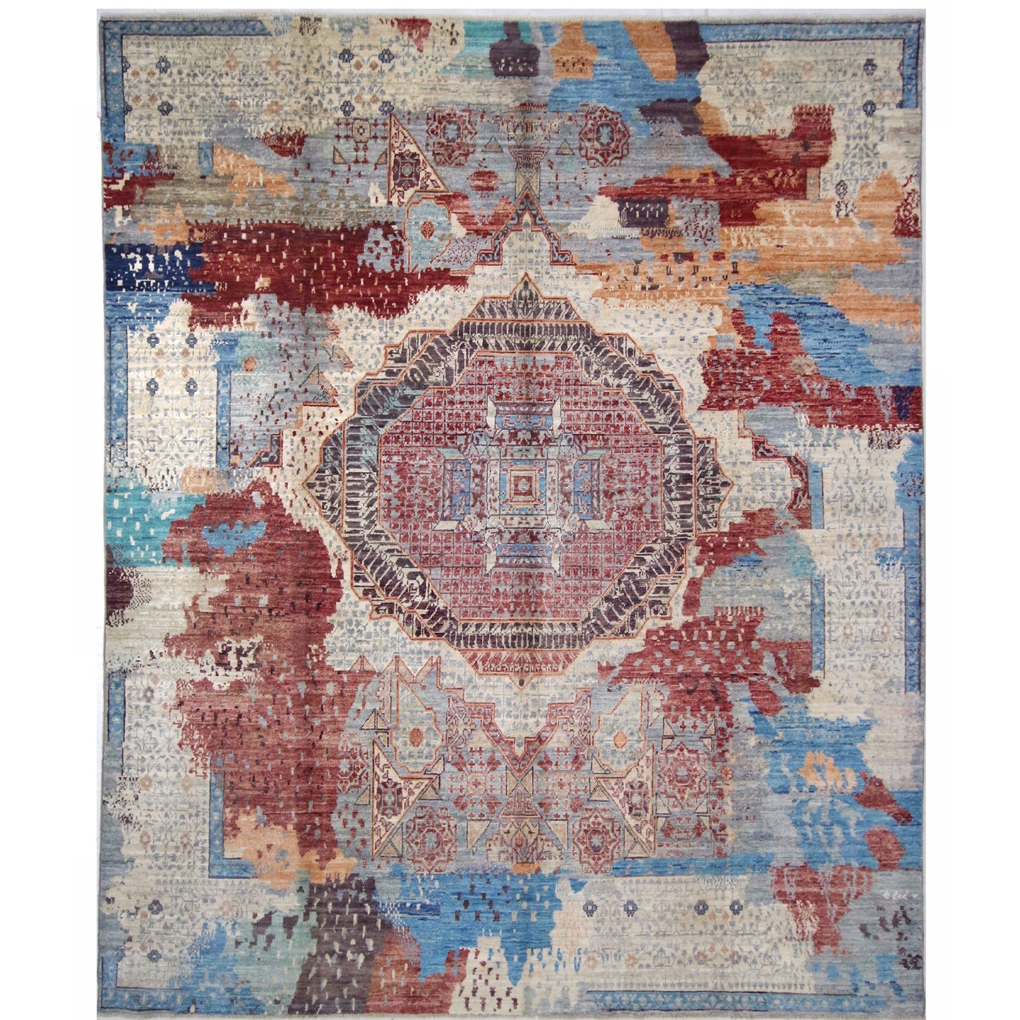 ARYANA ARYAN RED / LIGHT BLUE 8' X 9'10"